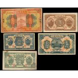 Provincial Bank of Honan, a lot of 5 notes, (Pick 1676, 1681, 1683, 1685a and 1688A),