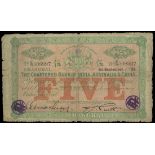 The Chartered Bank of India, Australia and China, $5, 1.9.1922, Shanghai, serial number FS 3089...