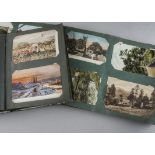 Postcards, Albums, four vintage examples ( albums AF) containing approx 800 cards inc, WW1, Trenches