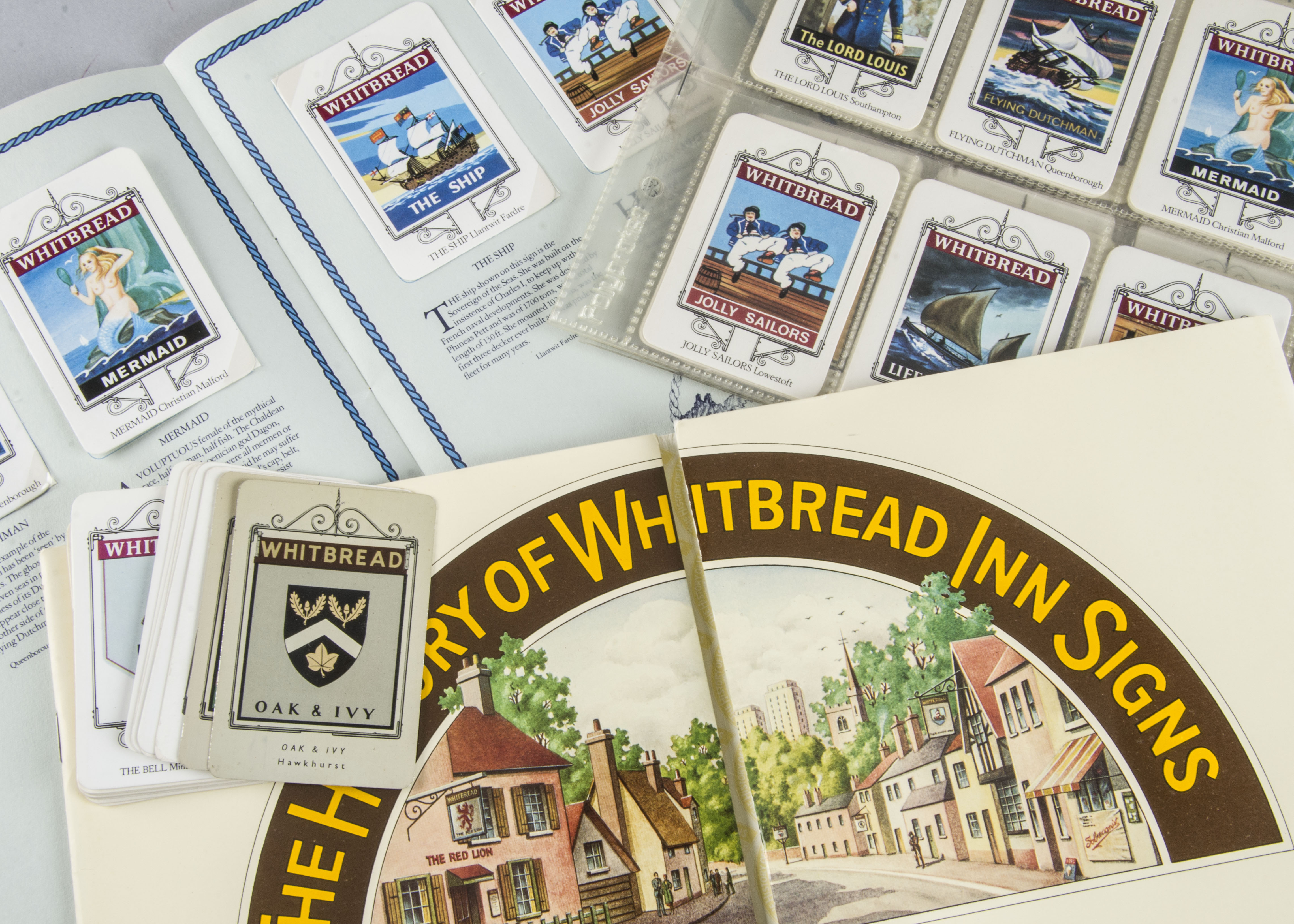 Trade Cards, Inn Signs, Whitbread, in original fold out booklets The History of Whitbread Inn