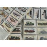 Cigarette Cards, Transport, Wills sets to include Aviation, Merchant Ships of the World, Railway