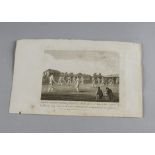 Print, small print 222cm X 13cm appears to be original page from book - Grand cricket match played