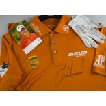 Lee Westwood, signed Dunlop Collection polo shirt (x Large) with signature on left side front and