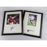 England/Arsenal, Wayne Rooney England, Denis Bergkamp Arsenal separate framed and glazed 35cm X 45cm