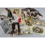 Postcards, a collection of approx 100 cards including a collection of erotic nude B&W photographs (