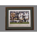 Rugby, limited edition print 232/495 (78cm X 64cm) Investec Challenge 2002 by Doug Harker England