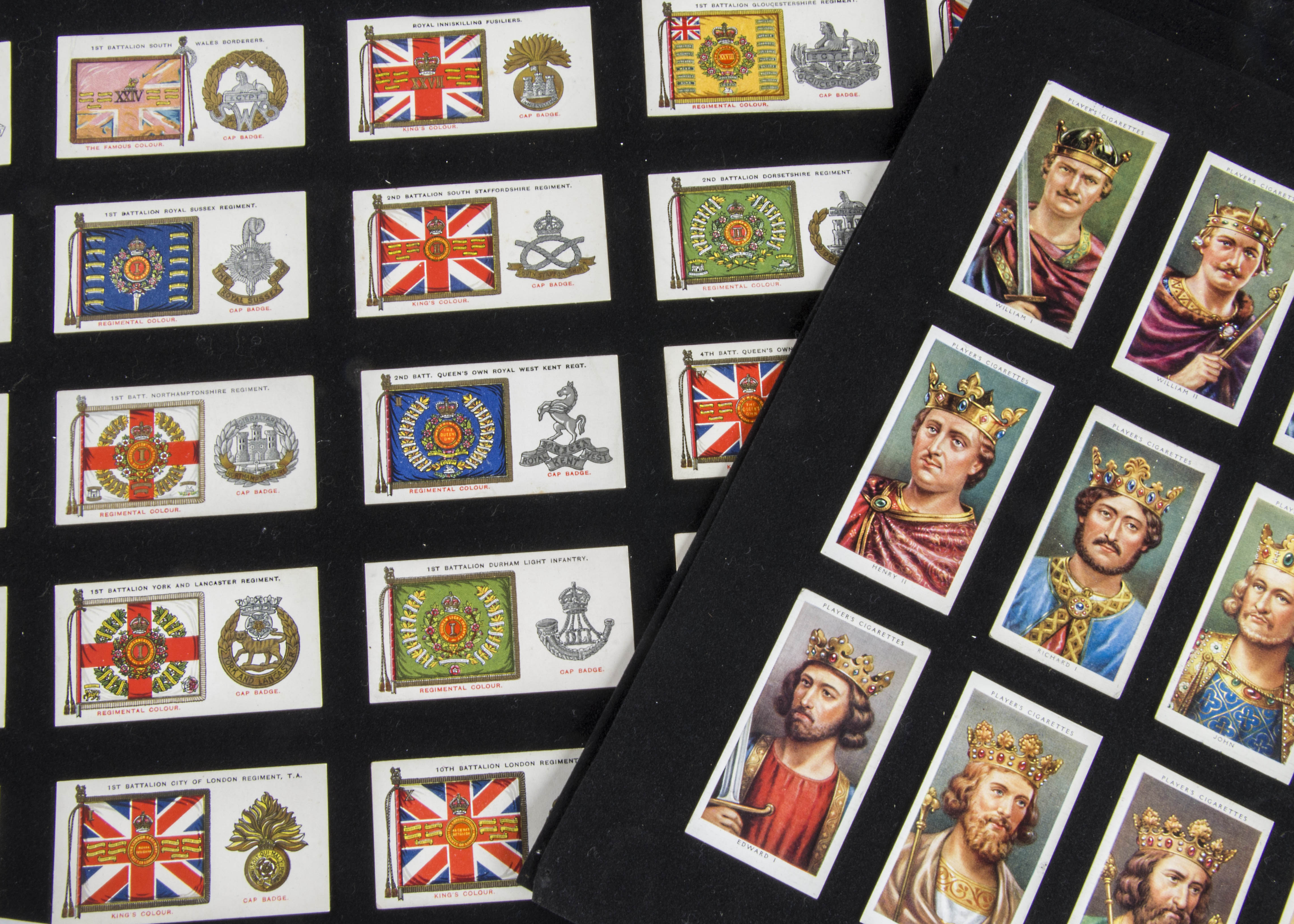 Cigarette Cards, Mixture, mounted sets to include Players Uniforms of the Territorial Army,