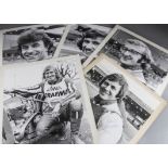 Speedway, large b/w photographs 46cm X 56cm on card Graham Stapleton, Ronnie Moore (signed) Bert