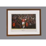 Tony Adams, limited edition print 211/500 74cm X 58cm arms out after scoring fourth goal v Everton
