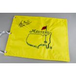 Golf, Master's Flag signed by two times winner Ben Crenshaw 1984 & 1995 excellent condition,