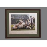 Rugby, limited edition print 118/450 (78cm X 64cm) Investec Challenge 2002 by Doug Harker Try