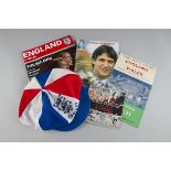 England Football, a variety of memorabilia including scarf, stickers, flag, European Championship