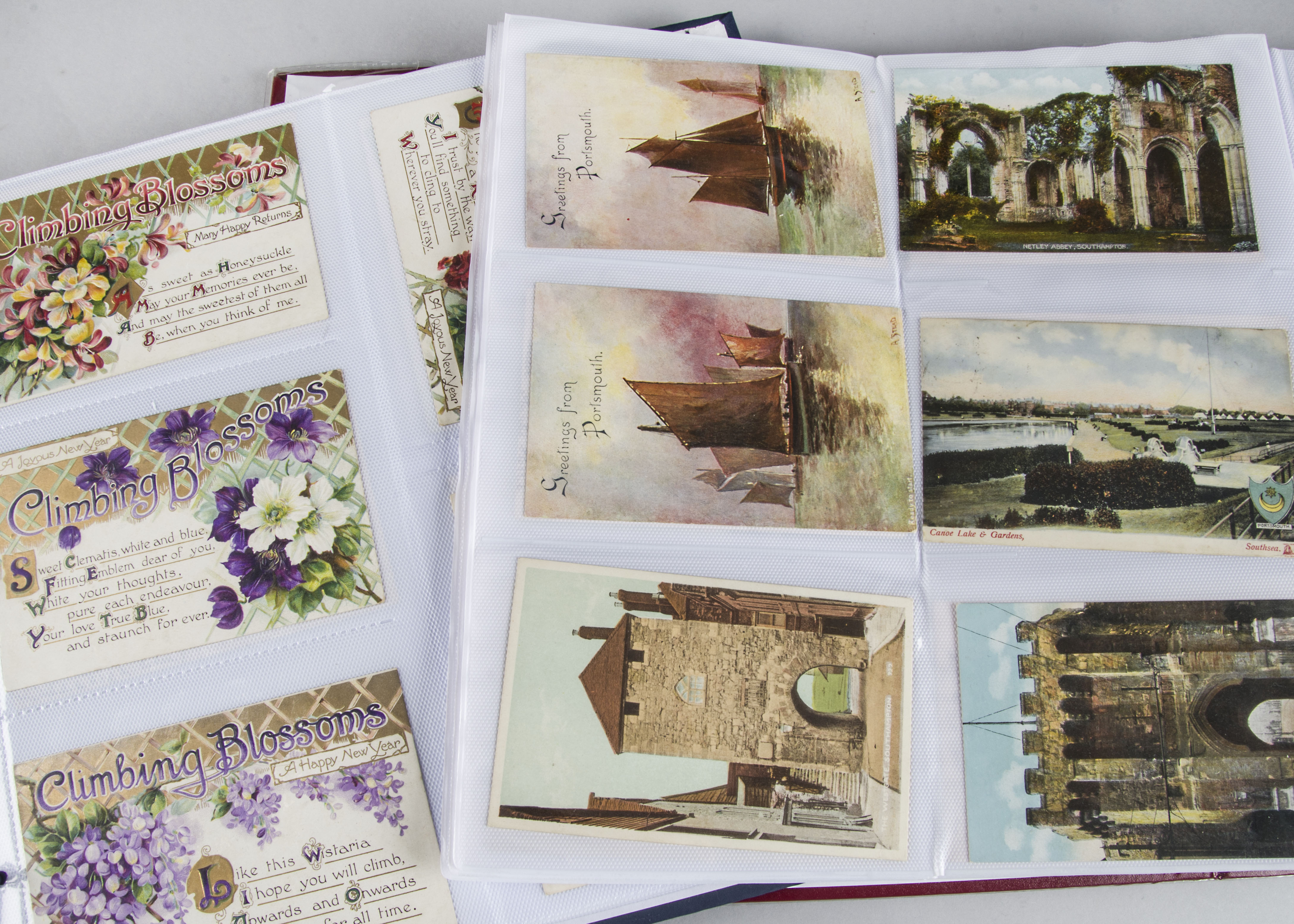 Postcards, two modern albums of approx 350 Edwardian cards inc, Actress Alphabet cards, Sweetheart/