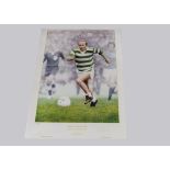 Football, Jimmy Johnstone Celtic & Scotland signed print 13.5" X 19" limited edition 119/495