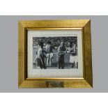 World Cup 1966, signed photograph of George Cohen with Sir Alf Ramsey COA framed with plaque