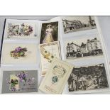 Postcards, a collection of approx 600 Edwardian cards in four modern albums including WW1 French,