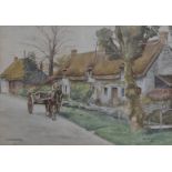 T N Ashington, 1937, watercolour, in a Wiltshire Village, signed lower right, titled lower left,