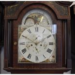 A North Country mahogany veneered eight day long case clock, by T. Deane Leigh, with white painted