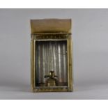 A 19th Century brass and glazed platform lamp, of rectangular shape having domed diffuser to top and