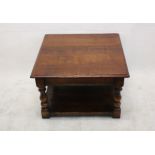 A modern square oak coffee table, with single frieze drawer, 69 cm square x 45 cm high