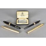 A Stenator President fountain pen, together with a gold plated Parker 61, a Schaefer example with