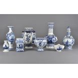 A large quantity of Delft and blue and white pottery and porcelain, including an octagonal vase