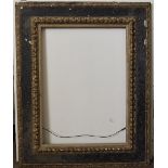 A 19th Century decorative gilt and ebonised frame, 88 cm x 71 cm max, together with a hexagonal