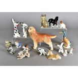 A Beswick labrador, together with various other items including a Beswick Duck, Dalmatian, cat and