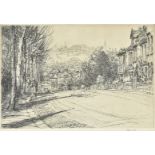 Two Gwen May, 20th Century, drypoint etchings, North London, one titled The Royal Oak Muswell