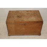 A Victorian pine blanket box, 84 cm x 47 cm high x 82 cm deep