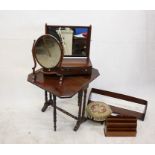 A 19th Century mahogany sutherland table, together with a George III dressing table mirror, an