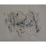 Gerard Nyland, 20th Century, pen and ink with wash, Composition Londrie, dated 1955, 22 cm x 27 cm
