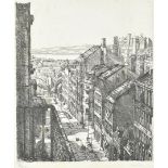 Two Gwen May, 20th Century, drypoint etchings, continental scenes, Lisbon framed and glazed, 29 cm x