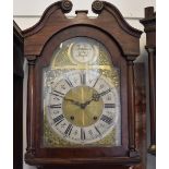 A 19th century mahogany eight day long case clock, with brass and steel dial, slender case with