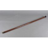 A Swaine & Adeney horse measure walking cane, the malacca cane with brass and steel ferrule having