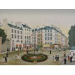 Francois Ledan, Franch, limited edition signed print, Rue de Faubourg St Honore, No 150/200, 49 cm x