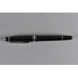 A Mont Blanc fountain pen, black and chromed, numbered to cap KU1952285