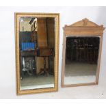 Two mirrors, one with gilt frame, the other pine (2)