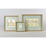 A quantity of pictures and prints, including three framed nursery prints of children in Edwardian