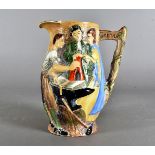 A Burleighware Gretna Green moulded jug, titled The Runaway Marriage, 22 cm high