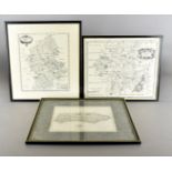Two 20th Century copies of Robert Morden maps, Staffordshire 30 cm x 25 cm and Worcestershire 30