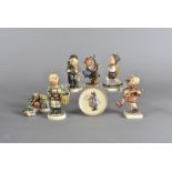 Six Hummel figures, titled Happiness, Village Boy, School Day etc (6)