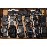 35mm SLR Camera Bodies, manufacturers including Olympus, Canon, Yashica, Pentax and Contax, some