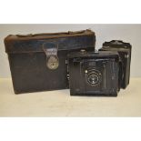 Goerz Anschutz Strut Folding Camera, 120mm f/6 Dagor lens, quarter plate with a roll film back and