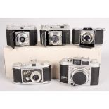 Five 35mm Cameras, including a Kodak Retina II, Kodak Retinette and 3 other examples