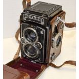 Rolleiflex 3.5 B TLR Camera, no 1852055 with a Zeiss Planar 75mm f/3.5 lens, in manufacturer's