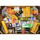 Film Stock, various formats including 120 and 35mm from manufacturers including Kodak, Fujifilm