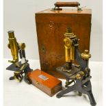 Watson Edinburgh Microscope, cased, together with a Baker Microscope