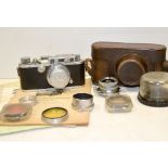 Leica III Rangefinder Camera, chrome, no 234153 body F, slight bump to the top plate in maker's