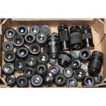A Tray of Lenses, manufacturers including Canon, Minolta, Sigma and Vivitar